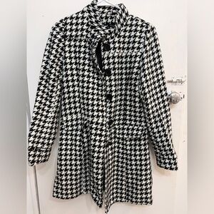 George Black and White Houndstooth Jacket
